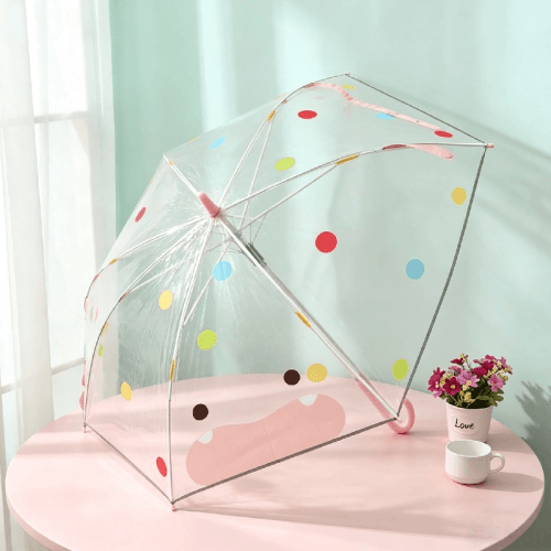 Niedlicher, transparenter Kinder-Regenschirm mit 3D-Ohr