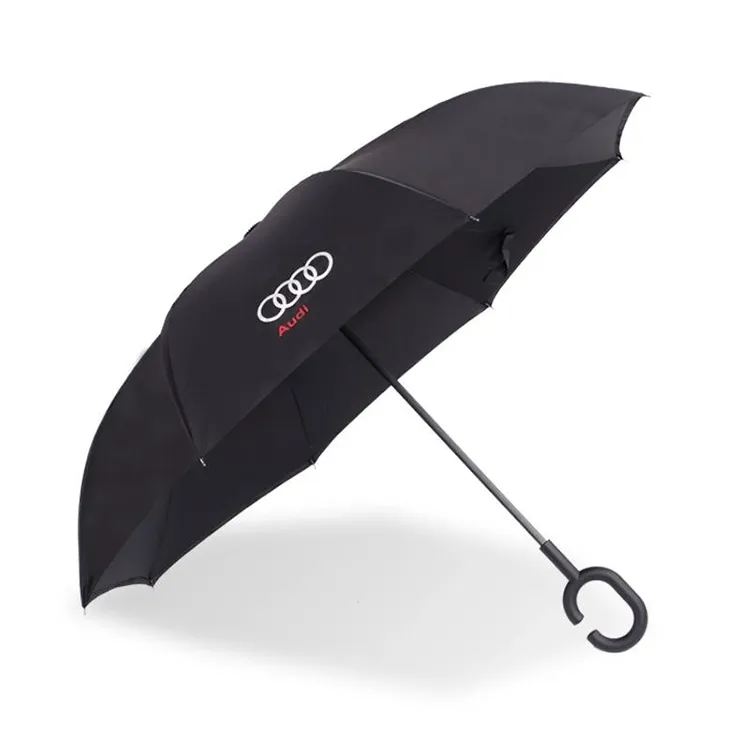 Werbung umgedrehter Regenschirm