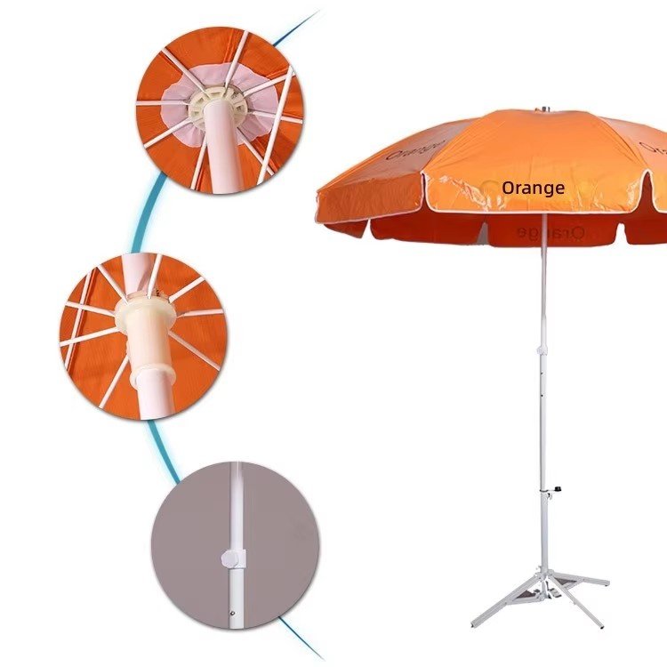 Strandschirm aus Oxford-Stoff, Stahlrahmen, PVC-Sonnenschutz für die Terrasse mit individuellem Logo