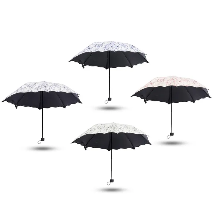 Anti-UV-winddichte Blumenfrauen Regenschirm